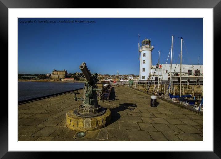 Scarborough Lighthouse Framed Mounted Print by Ron Ella
