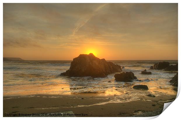 Cornish Sun Rise Print by Andrew Driver