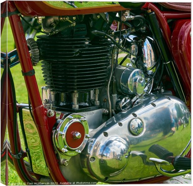 "Timeless Beauty: The Vintage Motorcycle Engine" Canvas Print by Tom McPherson
