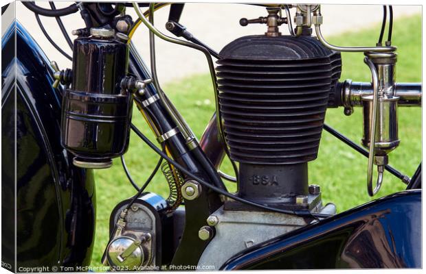 "Captivating Vintage Motorcycle Engine Unleashing  Canvas Print by Tom McPherson