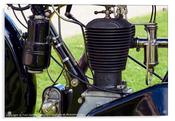 "Captivating Vintage Motorcycle Engine Unleashing  Acrylic by Tom McPherson