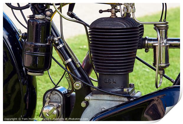 "Captivating Vintage Motorcycle Engine Unleashing  Print by Tom McPherson