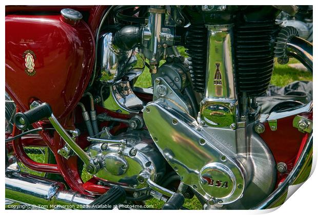  A Mesmerizing Vintage BSA Motorcycle Engine Print by Tom McPherson