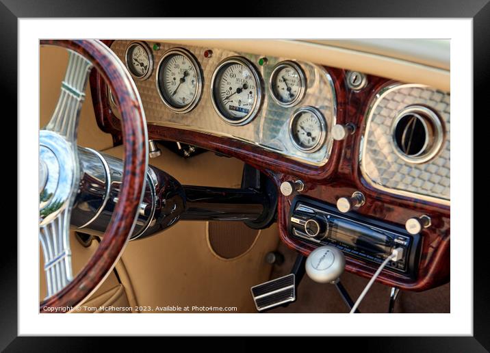 "Timeless Elegance: Vintage Car Dashboard" Framed Mounted Print by Tom McPherson
