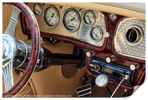 "Timeless Elegance: Vintage Car Dashboard" Print by Tom McPherson