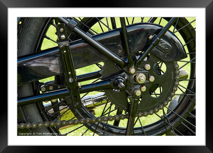 "Eternal Dance: A Vintage Motorcycle's Mechanical  Framed Mounted Print by Tom McPherson