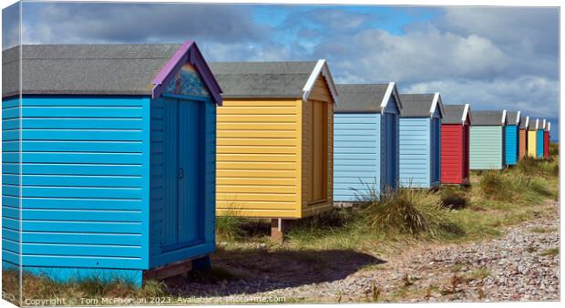 Captivating Findhorn Beach Huts Canvas Print by Tom McPherson