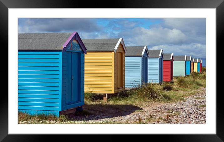 Captivating Findhorn Beach Huts Framed Mounted Print by Tom McPherson