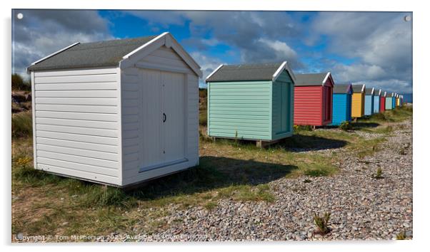 Serene Sculptures on Findhorn's Coastal Promontory Acrylic by Tom McPherson