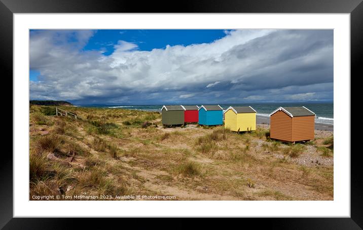"Charming Coastal Haven: Discover Findhorn Beach H Framed Mounted Print by Tom McPherson