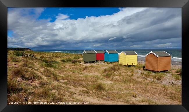 "Charming Coastal Haven: Discover Findhorn Beach H Framed Print by Tom McPherson