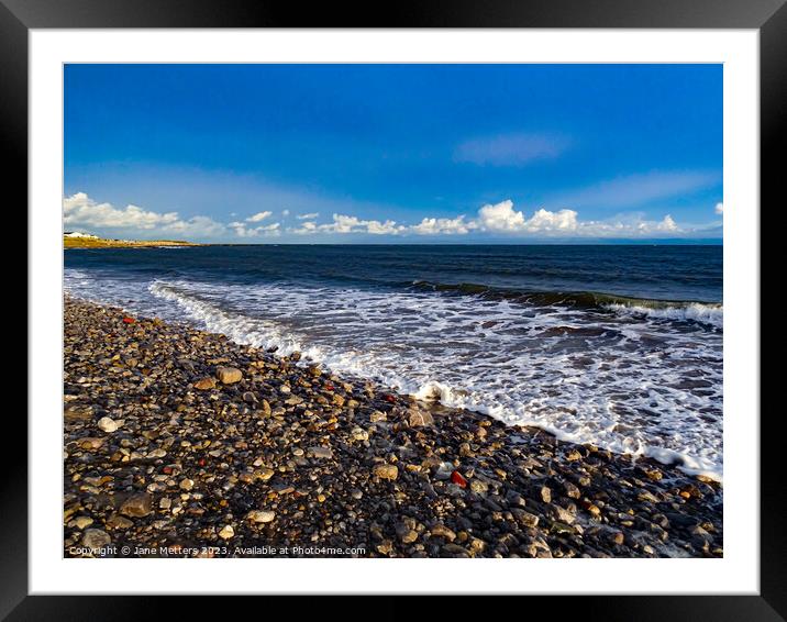 Pebbles on the Beach Framed Mounted Print by Jane Metters