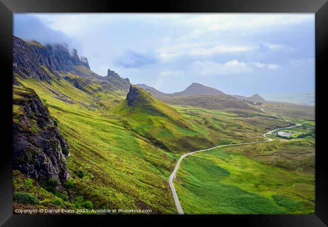 Road along the Quiraing Framed Print by Darrell Evans