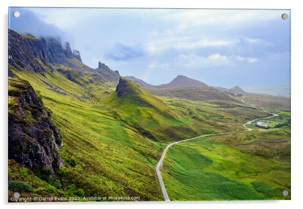 Road along the Quiraing Acrylic by Darrell Evans
