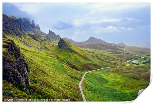 Road along the Quiraing Print by Darrell Evans
