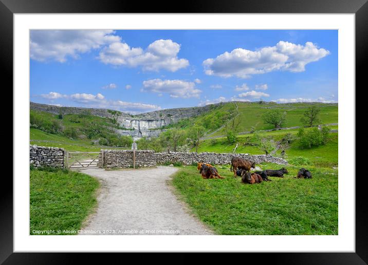 Malham Cove Framed Mounted Print by Alison Chambers