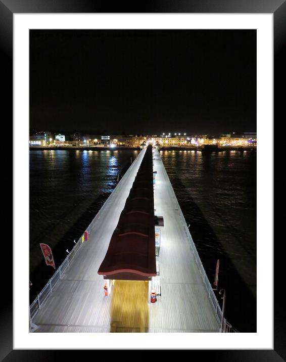 Nighttime on the Pier Weston Super Mare Framed Mounted Print by Beryl Curran