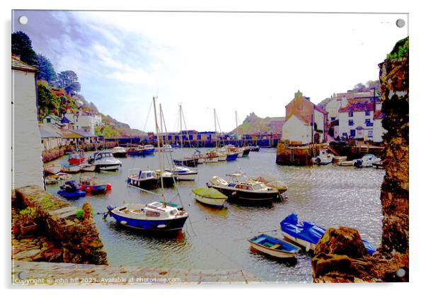 "Enchanting Polperro: A Tranquil Cornish Harbour" Acrylic by john hill