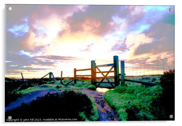 "A Serene Morning Awakening on White Edge Moor" Acrylic by john hill