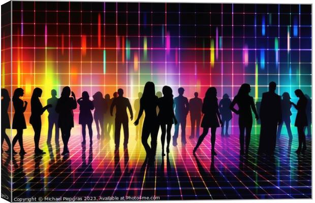 Nightlife in a disco concept created with generative AI technolo Canvas Print by Michael Piepgras