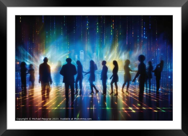 Nightlife in a disco concept created with generative AI technolo Framed Mounted Print by Michael Piepgras