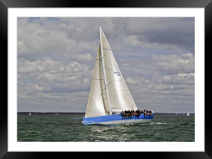 Racing yacht Framed Mounted Print by Gary Eason