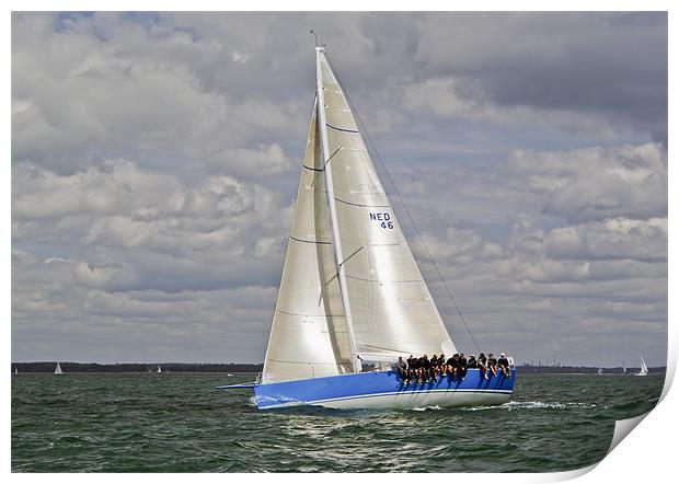 Racing yacht Print by Gary Eason