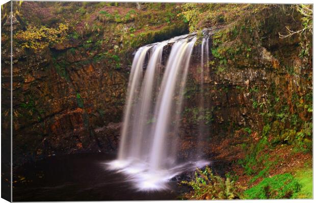 Tranquil waterfall at Dalcairney, Dalmellington Canvas Print by Allan Durward Photography