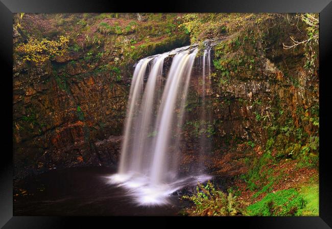 Tranquil waterfall at Dalcairney, Dalmellington Framed Print by Allan Durward Photography