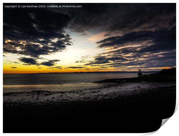 'Golden Glow: A Mesmerizing Sunset at Battery Poin Print by Lee Kershaw