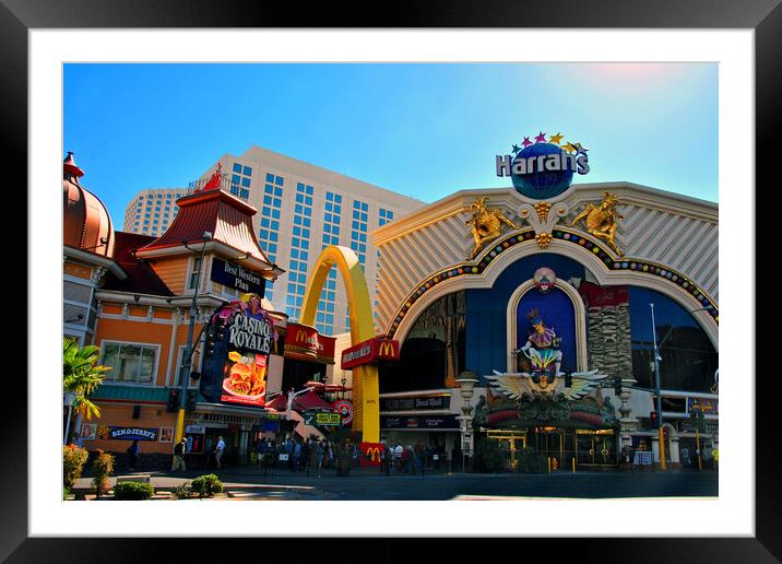 Harrahs Resort Hotel Las Vegas America Framed Mounted Print by Andy Evans Photos