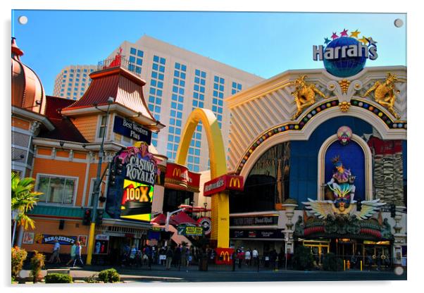 Harrahs Resort Hotel Las Vegas America Acrylic by Andy Evans Photos