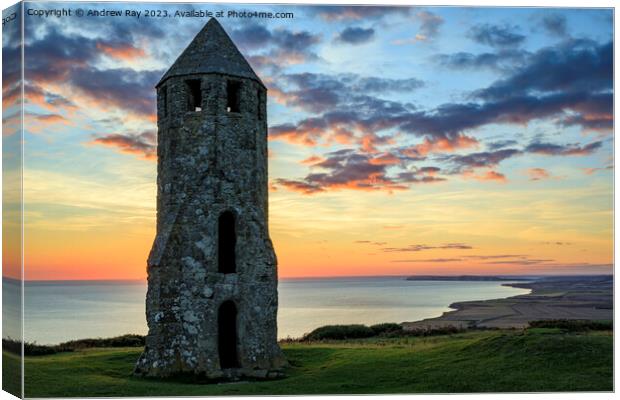 St Catherines Oratory at sunset Canvas Print by Andrew Ray