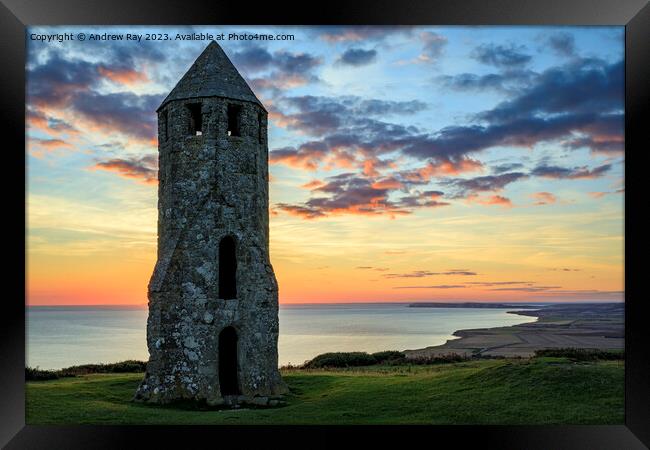 St Catherines Oratory at sunset Framed Print by Andrew Ray