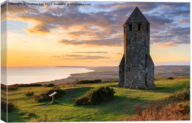Late light at St. Catherine's Oratory Canvas Print by Andrew Ray