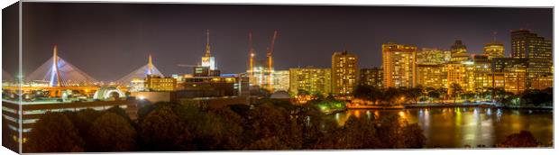 Boston Skyline at Night Canvas Print by Gareth Burge Photography