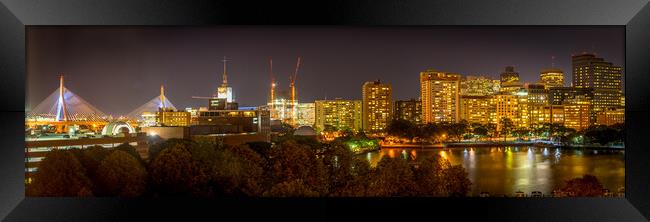 Boston Skyline at Night Framed Print by Gareth Burge Photography