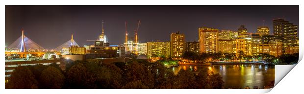 Boston Skyline at Night Print by Gareth Burge Photography