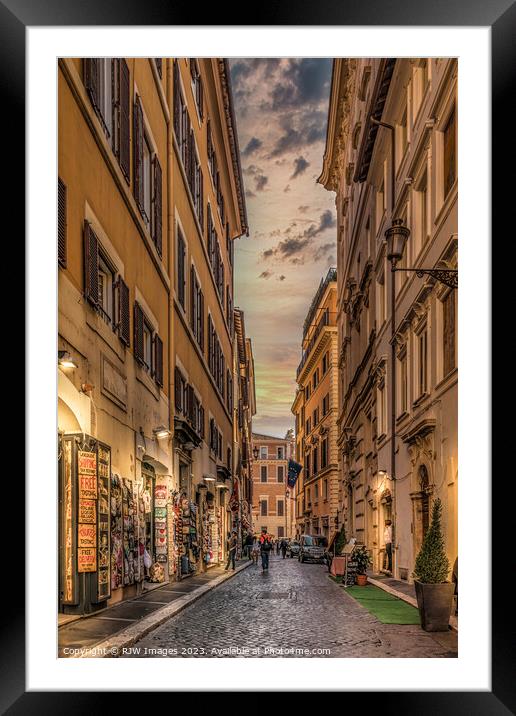 Via De Crociferi Rome Framed Mounted Print by RJW Images