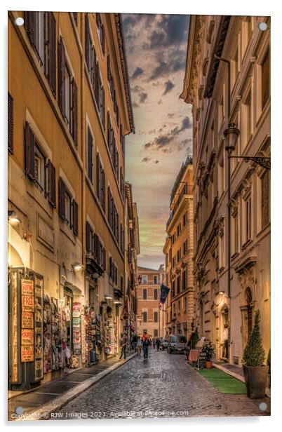Via De Crociferi Rome Acrylic by RJW Images