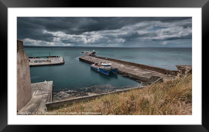 Enchanting Bustle at Burghead Harbour Framed Mounted Print by Tom McPherson