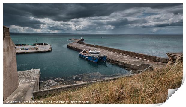 Enchanting Bustle at Burghead Harbour Print by Tom McPherson