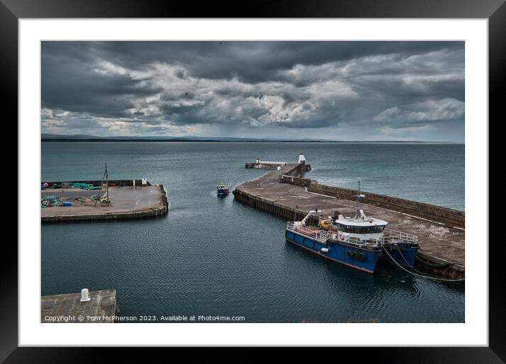 "Coastal Charm: Discover the Vibrant Burghead Harb Framed Mounted Print by Tom McPherson