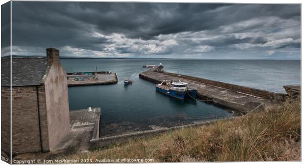 "Whispers of History: Exploring Burghead Harbour" Canvas Print by Tom McPherson