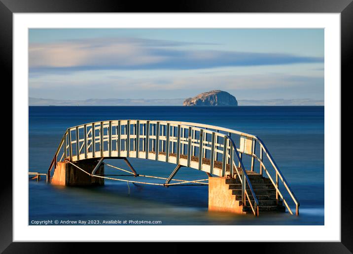High tide at Bridge to Nowhere (Belhaven) Framed Mounted Print by Andrew Ray