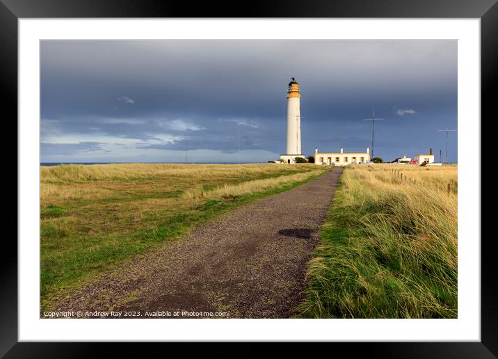 Towards Barns Ness Lighthouse Framed Mounted Print by Andrew Ray