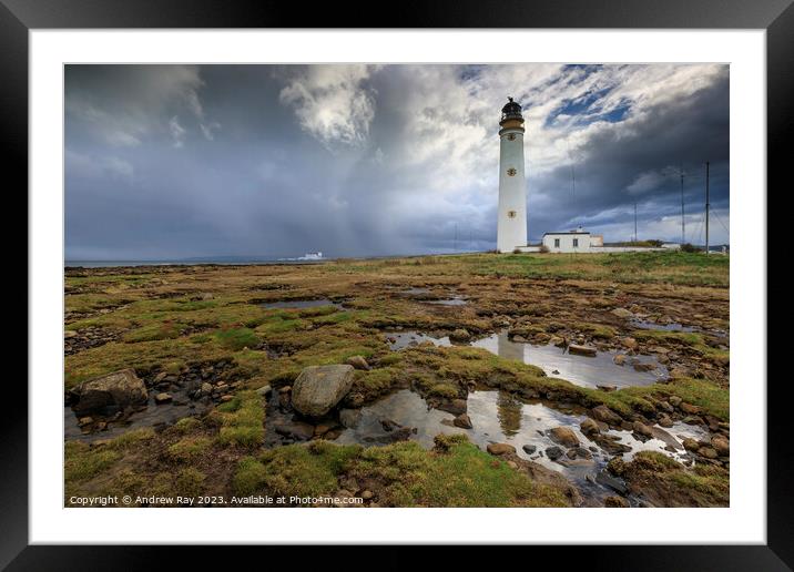 Stormy afternoon at Barns Ness Framed Mounted Print by Andrew Ray