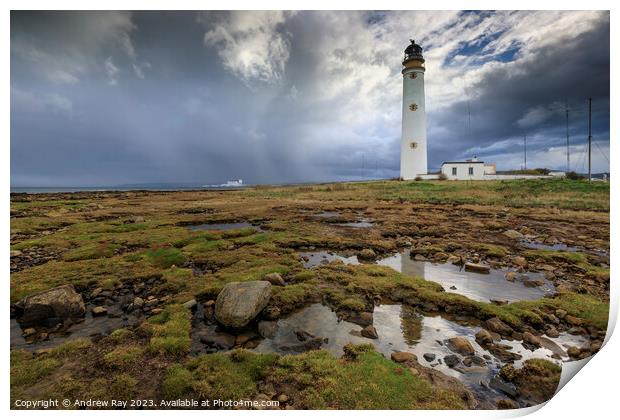 Stormy afternoon at Barns Ness Print by Andrew Ray