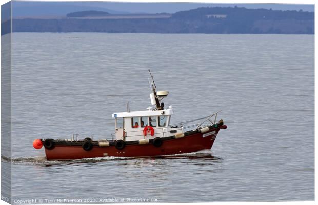 Fishing Boat  working on Moray Firth Canvas Print by Tom McPherson