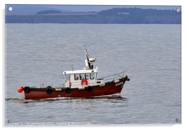 Fishing Boat  working on Moray Firth Acrylic by Tom McPherson